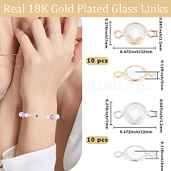 20Pcs 2 Colors Glass Links/Connectors&nbsp;KK-BBC0017-76