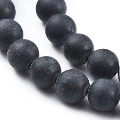 Natural Black Obsidian Beads Strands&nbsp;X-G-F662-01-8mm