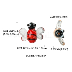 6Pcs 6 Colors Handmade Lampwork Beads&nbsp;LAMP-FS0001-55