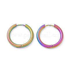 202 Stainless Steel Huggie Hoop Earrings&nbsp;EJEW-F111A-20mm-RC