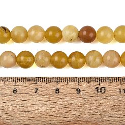 天然石イエローオパールビーズ連売り  スムーズなラウンド  8.5mm  穴：0.9~1mm  約47個/連  14.96~15.35インチ（38~39cm）&nbsp;G-Q616-05B