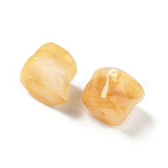 アクリル天然石風ビーズ  ナゲット  ツートン  ゴールデンロッド  16x20x17~17.5mm  穴：2.5mm  約125個/500g&nbsp;MACR-K359-67I