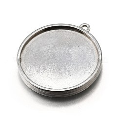 304 Stainless Steel Pendant Cabochon Settings&nbsp;STAS-S181-02P-B