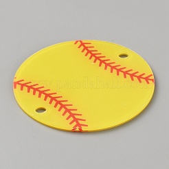 Acrylic Sport Ball Connector Charms&nbsp;MACR-WH0007-160A
