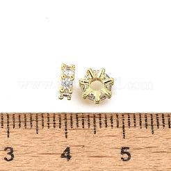 Brass Micro Pave Clear Cubic Zirconia Beads&nbsp;KK-V008-18G