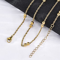 304 Stainless Steel Double Round Rope Chain Necklaces&nbsp;NJEW-C073-10G