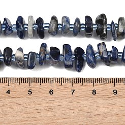 天然石ソーダライトビーズ連売り  ナゲット  7.5~13x6~13x2~5mm  穴：0.9mm  約68~86個/連  15.35~15.75''（39~40センチメートル）&nbsp;GG-CBA3A44-B12-01