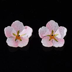 プラスチックビーズ  花  ピンク  20x21x5mm  穴：1.2mm&nbsp;X-KY-N015-024A-01