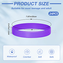 24Pcs Word Silicone Cord Bracelet Wristband&nbsp;BJEW-CN0001-21