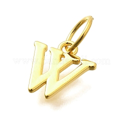 925スターリングシルバーペンダント  18KGP本金メッキ  文字L  文字W  10x9.5x1mm  穴：4mm&nbsp;STER-R011-07G-W