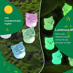 30Pcs 5 Colors Luminous Resin Cute Little Cat Ornaments&nbsp;RESI-SZ0003-43