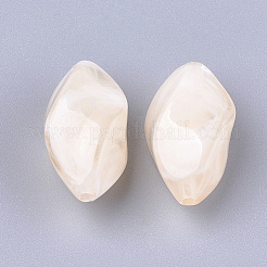 アクリルビーズ  天然石風  ツイスト  桃パフ  19.5~20x10.5x10.5mm  穴：1.4mm  約400個/500g&nbsp;OACR-S029-006B