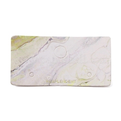 紙のピアスディスプレイカード  大理石模様の長方形  シャンパンイエロー  2.5x5x0.05cm  穴：2mm  約100個/セット&nbsp;CDIS-WH0006-04H