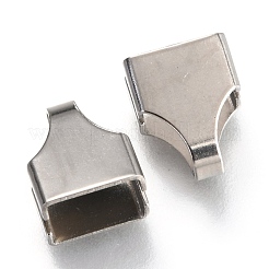 変色しない201ステンレススチールリボンクリンプエンド  ステンレス鋼色  9.2x7.5mm&nbsp;STAS-H143-21P