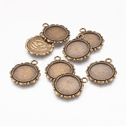 Alloy Pendant Cabochon Settings&nbsp;PALLOY-A18941-AB-FF