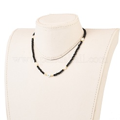 Star with Evil Eye Natural White Shell Beaded Necklaces&nbsp;NJEW-JN03147-02
