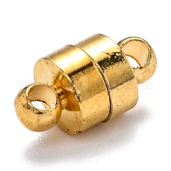 ループ付き真鍮製マグネットクラスプ  コラム  ゴールドカラー  12x6mm  穴：2mm&nbsp;KK-O134-14G
