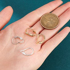 24pcs4スタイル真鍮フレンチフックピアスのパーツ  24KGP本金メッキと925スターリングシルバーメッキ  ゴールデン＆シルバー  6個/スタイル&nbsp;KK-SZ0001-49