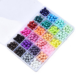 ペイントガラスビーズを焼く  ラウンド  ミックスカラー  8x7.5mm  穴：1.2mm  24色  20~28個/カラー  約550~600個/箱&nbsp;DGLA-Q026-01