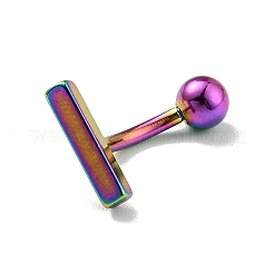 304 Stainless Steel T-Shaped Curved Barbell&nbsp;LS-AJEW-G041-04M