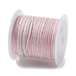 20mポリコットン編み紐  フラット  DIYのジュエリーには  ショッキングピンク  2x0.7mm  約21.87ヤード（20m）/ロール&nbsp;OCOR-G015-03A-12