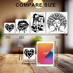 9Pcs 9 Styles PET Hollow Out Drawing Painting Stencils&nbsp;DIY-WH0411-616