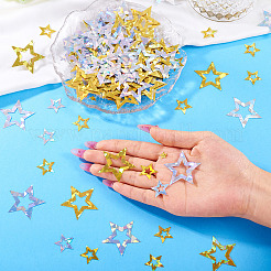 2セット2色のプラスチックカボション  DIY クリスタルエポキシ樹脂材料充填アクセサリー用  ミックスカラー  19~37x20~40x0.2mm  1セット/色&nbsp;AJEW-TA0002-06