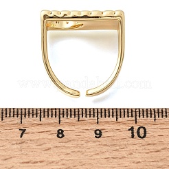 女性用真鍮カフオープンリング  長方形  ゴールドカラー  13.5mm  内径：19mm&nbsp;RJEW-F215-10G