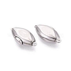 真鍮製ボックスクラスプ  菱形  1連  1穴  プラチナ  2mm  穴：22.5~23x11.5~12x6mm&nbsp;KK-Q074-13P-02