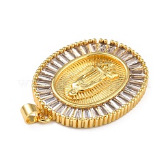 Brass Micro Pave Clear Cubic Zirconia Pendants&nbsp;ZIRC-A021-35G
