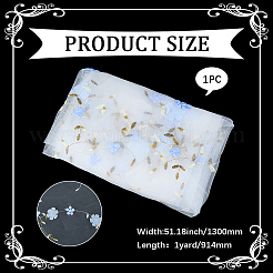 3dフラワーミルクファイバー刺繍生地  服装アクセサリー  ライトスカイブルー  1300x2mm  1ヤード/個&nbsp;AJEW-WH20006-241A