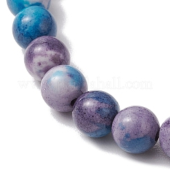 Synthetic Ocean White Jade Beads Stretch Bracelets for Women Men&nbsp;BJEW-JB11300-01