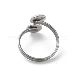 Non-Tarnish 304 Stainless Steel Open Cuff Ring Findings&nbsp;X-STAS-E124-05A-P