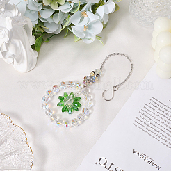 1Pc Flower Glass Car Hanging Decoration&nbsp;HJEW-SP0001-11C