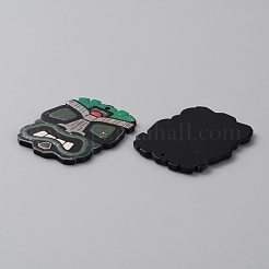アクリルパーツ  ミディアムシーグリーン  35.5x28.5x2mm  穴：1.8mm&nbsp;MACR-WH0010-08B