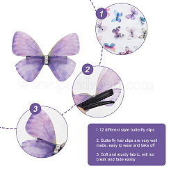 24Pcs 2Bags Cloth Butterfly Alligator Hair Clip&nbsp;FIND-CP0002-49B