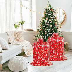 Christmas 3Pcs Rectangle Plastic Gift Storage Bags&nbsp;ABAG-WH20010-08B