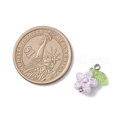 パール調アクリルパーツ  真鍮ボールヘッドピン付き  花  プラチナ  15.5x13.5x5.5mm  穴：1.8mm&nbsp;PALLOY-JF04335-02