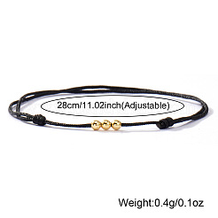 5Pcs Brass Round Bead Braided Bracelets&nbsp;QM9209-6