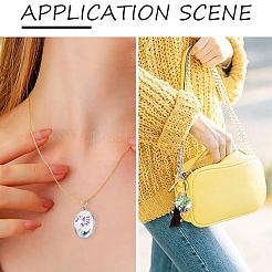 15Pcs 5 Styles Transparent Glass Pendants&nbsp;GLAA-YW0004-65