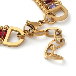 Golden 304 Stainless Steel Triple Layer Multi-strand Bracelets&nbsp;BJEW-C045-01B-G