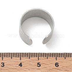 テクスチャ加工を施した304ステンレススチール製カフオープンリング  ステンレス鋼色  10mm  usサイズ7 1/4(17.5mm)&nbsp;RJEW-D357-03P