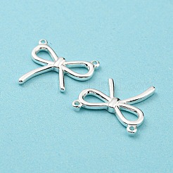 304ステンレスペンダント  ちょう結びのチャーム  925銀メッキ  16x17x2mm  穴：1mm&nbsp;X-STAS-E185-06S