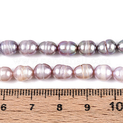 天然養殖淡水パールビーズ連売り  ライス  プラム  6.5~11x5~6mm  穴：0.6mm  約38~48個/連  12.99~13.58インチ（33~34.5cm）&nbsp;PEAR-N012-05Y-02