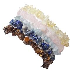 12 Constellation Natural Mixed Gemstone Chip Beaded Stretch Bracelets Sets for Women Men&nbsp;BJEW-JB10264-04