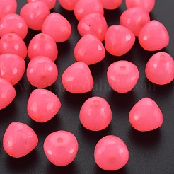 透明なアクリルビーズ  染め  多面カット  ティアドロップ  ショッキングピンク  15x14.5mm  穴：2mm  約243個/500g&nbsp;MACR-S373-10E-09