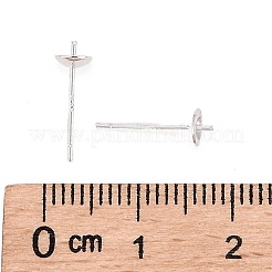925スターリングシルバー製スタッドピアスパーツ  銀  トレイ：4mm  13mm  ピン：0.7mm&nbsp;X-STER-K167-027B-S