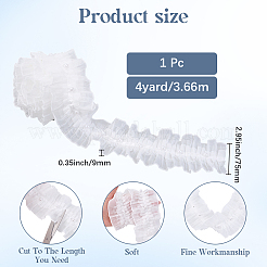 ポリエステルレーストリムリボン  洋服アクセサリー  ホワイト  3インチ（75mm）  4ヤード&nbsp;OCOR-CY0001-74C