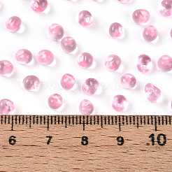 ベーキングペイントガラスフリンジシードビーズ3/0個  ティアドロップ  ショッキングピンク  5x4~4.5x3.5~4mm  穴：1mm  約4500個/ポンド&nbsp;SEED-A034-04C