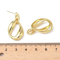 Oval Brass Dangle Stud Earrings&nbsp;EJEW-A132-03G